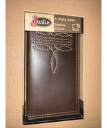 New Justin Men&#39;s Jr Rodeo Leather Wallet - 22125481W3 NIB - $27.23