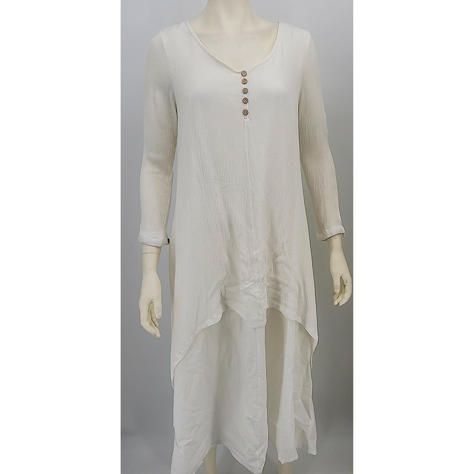 Primary image for ANSELF Womens Layered Dress Boho Long Sleeve white, Size Medium