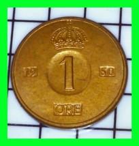 1960 Sweden 1 ÖRE Bronze Coin KM-820 Vintage World Coin - $19.79