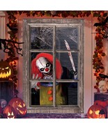 Halloween Window Decorations Scary Spooky Clown Window Backdrop Poster F... - £15.79 GBP