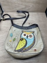 Chala Brown Owl Crossbody Purse with Adjustable Strap Vegan Leather - £15.82 GBP