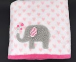 Parent&#39;s Choice Baby Blanket Elephant Hearts Pink Sensory Flowers Walmart - £17.29 GBP