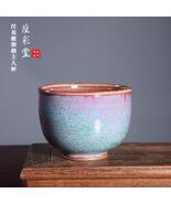ChineseJun Porcelain Teacup KilnChanged Purple Green Glaze ArtisanCerami... - €767,19 EUR