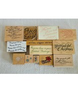 13 Christmas Theme Rubber Stamp Poseidon Present Snowflake Merry Christm... - $285.37 MXN