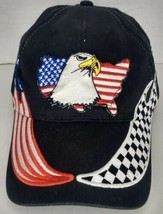 OTTO Eagle American Flag Flame Black Adjustable BaseballRacing Cap Hat s... - $9.79