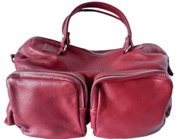 Large Carry-on Travel Weekender Faux Leather Red Bag 18x12x5 Many Pockets Nice! - £44.01 GBP