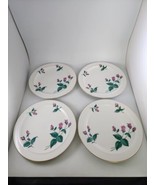 Qty 4 Vintage Easterling Bavarian China &quot;Radiance&quot; Dinner Plates Pink Ro... - $43.55