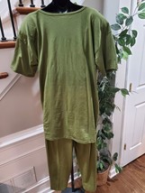 Women&#39;s Green Round Neck Half Sleeve Top Blouse &amp; Joggers Pants 2 Pc&#39;s S... - $40.00