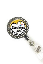 Pittsburgh Steelers girl work Retractable Reel ID Badge Holder football ... - £3.92 GBP
