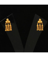 22k Print Amazing Gold 2.2cm Plug Earrings Daughter Gift Gemstone Jewelry - £634.57 GBP