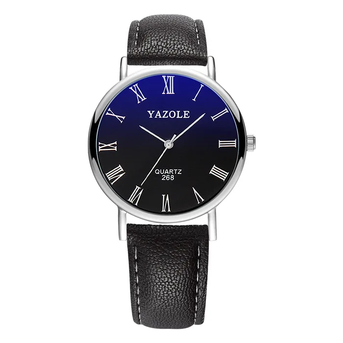 YAZOLE Men    Fashion Leather Watch for Men Simple Casual Wrist Watch Male Clock - $59.44