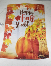 Happy Fall Yall Fall Garden Flags, Autumn Pumpkins Yard Flag 12x18 - £9.47 GBP