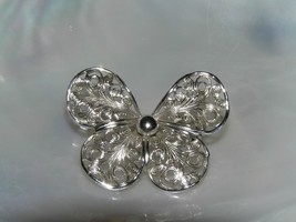 Vintage EMMONS Signed Small Openwork Silvertone Butterfly Pin Brooch – marked on - £8.30 GBP