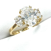 Igi 2.78 TCW Laboratorio Crecido Ovalado Brillante Corte Diamante 3Stone Anillo - £1,678.05 GBP