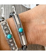 Aztec Boho Western Concho Stretch Bracelet Round Center Concho Bar Style 3 - €15,30 EUR