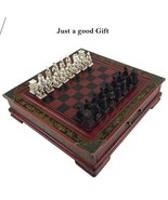 Terracotta Army Antique Chess Set Board BOX Carved Unique Vintage Collec... - $95.07 CAD
