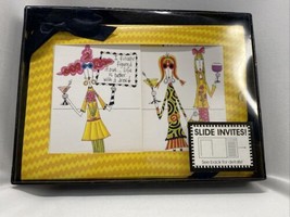 Dolly Mama Invites Friends Fun Drinking Party Card Slides 8 Pack &amp; Envelopes NEW - £7.20 GBP