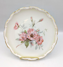 Vintage Royal Kent 8&quot; Fine Bone China Plate Pink Peony Flower 24KG Trim ... - $31.50