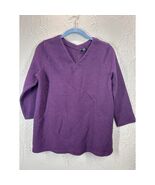 J.Jill Wearever Collection Purple V Neck Knit Pullover Womens Top Shirt ... - €21,44 EUR