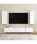 4 Piece TV Cabinet Set White Engineered Wood - £97.12 GBP