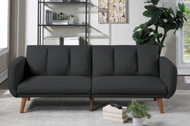 Bled Modern Adjustable Sofa Upholstered in Black Polyfiber - £525.49 GBP