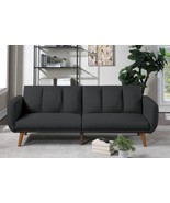 Bled Modern Adjustable Sofa Upholstered in Black Polyfiber - £525.85 GBP