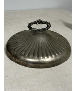 Antique Silver-Plated Dome w/Ornate Handle and Ribbed Design - $927.03 MXN