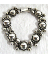 Vintage Sterling Silver 15mm Ball Link Panel Chain 7.5&quot; Bracelet Mexico 32g - $178.19