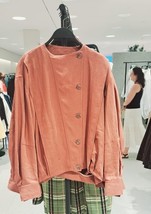 ZARA BNWT 2025. BRICK ROSE LINEN BLEND BOMBER JACKET. 8332/586/701 - $3,261.12 MXN