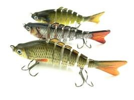 Fishing Lures Jointed Swimbait Life Like Swimming Bass,Trout, AI 6 Segment 3PACK - £11.79 GBP