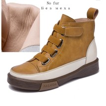 Ladies Sneakers Shoes Flat Women Boots Genuine Leather Latest Trend Spring Ankle - £75.85 GBP