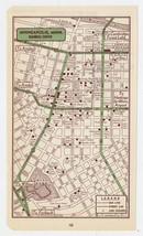 1951 Original Vintage Map Of Minneapolis Wisconsin Downtown Business Center - £15.29 GBP