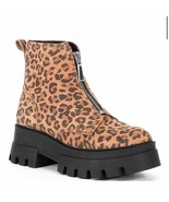 Gianni Bini GB All-Star Leopard Print Chunky Lug Sole Platform Booties S... - $33.31