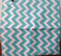 Turquoise and White Zigzag Throw Pillow Shams 17.5&quot; x 17.5&quot; Set of 2 - £7.60 GBP