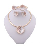 Fashion Dubai Jewelry Sets Gold color Wedding Necklace Earrings Bracelet... - $41.50