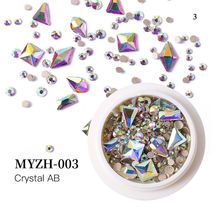 3D Nail Gem Colorful Rhinestone Acrylic AB Flat Nail Art #MYZH-003 - £5.90 GBP