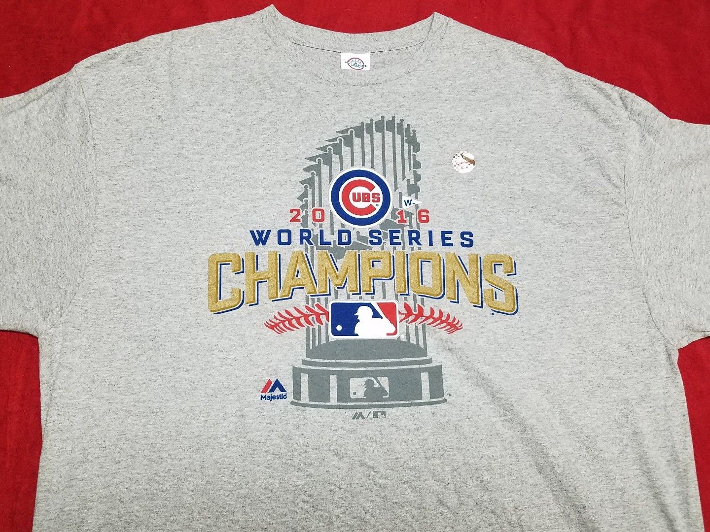 Primary image for 2016 Chicago Cubs World Series Tee Shirt Grey Brand New XLARGE Great Shirt!