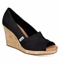 Toms womens classic wedge - medium width in BLACK WOVEN - size 6 - £38.99 GBP