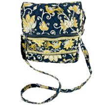 Vera Bradley Quilted Shoulder Bag Yellow Bird Pattern on Black 12 x 10 x... - $52.25 CAD