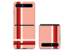 VVUPIC Samsung Galaxy Z Flip Case Hard Slim Cover - Pink Stripe - £11.00 GBP