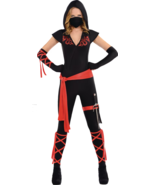 Dragon Fighter Ninja Warrior Girl Sexy Jumpsuit Halloween Adult Costume ... - £23.19 GBP