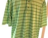 Men’s Champions Tour XL Green Striped Polyester Golf Polo   015-106 - $5.89