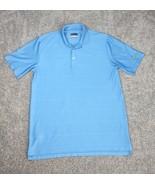 Jack Nicklaus Polo Shirt Men Large Blue Striped Golden Bear StayDri Golf... - £11.77 GBP