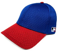 Outdoor Cap Blue Red Blank MLB Baseball Jersey Hat ProFlex Stretch Fit M/L - $14.99