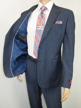 Men Suit BERLUSCONI Turkey 100% Soft Italian Wool Super 180's #Ber27 Navy Blue image 4