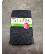 Trimfit Girls&#39; 2-Pair Fashion Tights (L 10-14) | Metallic &amp; Solid Black NWT - $163.82 MXN