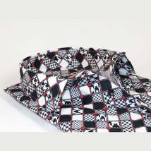 Men 100% Cotton Sport Shirt CIERO MONTERO Turkey Dress/Casual #5055-01 Black/Red image 3