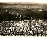Vtg  Postcard RPPC 1930s AZO San Francisco Oakland CA Bay Bridge Aerial UNP - $9.85