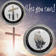 Christian Challenge Coin - Philippians 4:13 &amp; Psalm 120_1 - Inspirationa... - $17.99