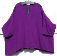 Bryn Walker HYSSOP BAX Woven Cotton Gauze Tunic Top Oversize 2X Bust 68" - $102.96
